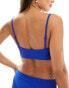 Lindex Kelly mix and match rib triangle bralette bikini top in cobalt blue