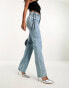 ASOS DESIGN mid rise straight jeans in vintage lightwash