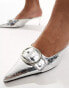 Mango buckle front heels in silver