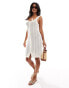 Vila Petite crochet button through mini dress in cream