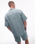 Topman co-ord short sleeve cheesecloth relaxed shirt in sage