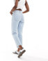 ASOS DESIGN cropped mid rise straight jean in bleach