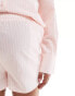 The Frolic Maternity raye shorts in pink and white stripe