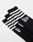 New Era – 3er-Pack Socken in Schwarz mit Streifen und Logo