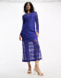 Y.A.S lace maxi dress in ultra deep blue