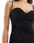 Extro & Vert strappy midaxi corset dress in black