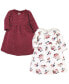 Toddler Girls Cotton Dresses, Dusty Rose Floral