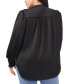 Plus Size Smocked-Cuff Blouse