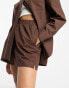 ASOS DESIGN pull on short in chocolate