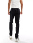 ASOS DESIGN smart premium slim fit chino trousers with turn ups in black