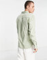 AllSaints Hawthorne stretch fit shirt in light green