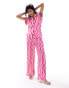 Mango wave stripe co-ord trousers in pink