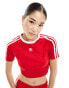 adidas Originals three stripe baby tee in red