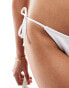 Cotton On tie side brazilian bikini bottom in white crinkle