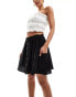 New Look button down mini skirt in black