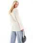 4th & Reckless v neck lightweight open knit jumper in cream