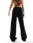 IIsla & Bird narrow waist fine knit beach full length trouser in black