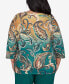 Plus Size Emerald Isle Paisley Ombre Top