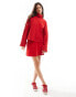 ASOS DESIGN super soft roll neck jumper with cuff detail in red