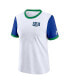 Women's White/Royal Seattle Seahawks Rewind Ringer T-Shirt