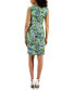 Women's Printed Sleeveless V-Neck Sheath Dress