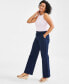 Women's High-Rise Wide-Leg Twill Pants, Created for Macy's