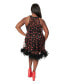 Plus Size Black Mesh & Glitter Hearts Organza Dress