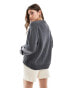 & Other Stories exclusive wool blend cardigan with turned up sleeves in dark grey