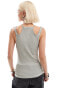 COLLUSION rib vest with buckle detail in stone