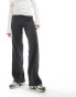 Bershka crinkle flared trousers in charcoal