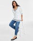 Women's V-Neck Tipped Sweater, Created for Macy's