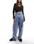 BOSS wide leg cargo jeans in stone wash