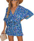 Women's Abstract Print Drawstring Romper