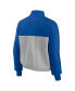 Women's Royal, Heathered Gray Florida Gators Sideline to Sideline Colorblock Quarter-Zip Jacket