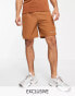 VAI21 woven short co-ord in brown