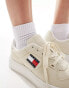 Tommy Jeans retro basket textile trainers in beige