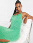 ASOS DESIGN tie shoulder cowl neck slinky beach midaxi dress in green