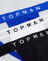 Topman 3 pack jocks in black with black waistbands