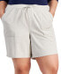 Plus Size Cotton Drawstring Pull-On Shorts, Created for Macy's