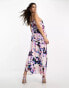 Selected Femme satin cami maxi dress in abstract print