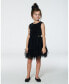 Little Girls Sleeveless Dress With Tulle Skirt Black - Toddler|Child