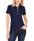 Women's Solid Short-Sleeve Polo Top