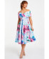 Women's Scuba Floral Bardot Skater Midi Dress