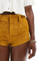 ASOS DESIGN suedette micro shorts in tan