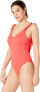 Polo Ralph Lauren Womens 182847 Modern Solids Ruffle One Piece Swimsuit Size S