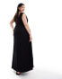 ASOS DESIGN Curve v neck with full hem midaxi dress in black