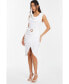 Women's Textured Cowl Neck Buckle Dress