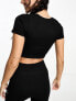 ASOS 4505 Icon seamless rib scoop neck t-shirt in black