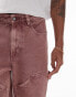 Topman loose carpenter trousers in pink