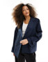 ASOS DESIGN short trench coat in navy